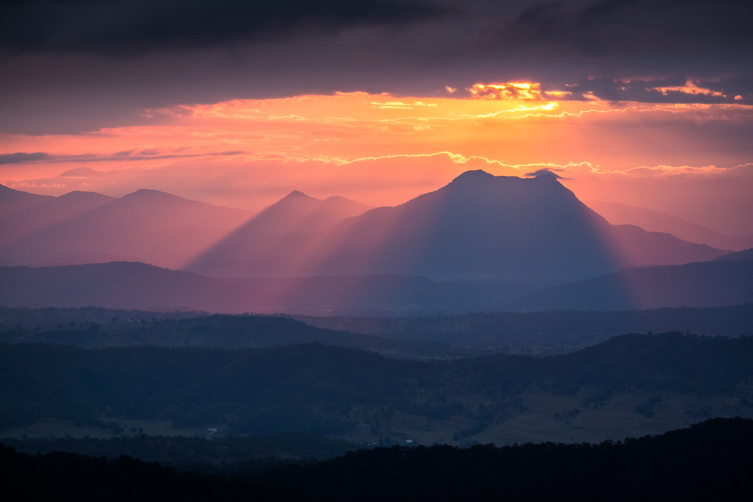 Pink Hour over Mt Barney by Lachlan Gardiner